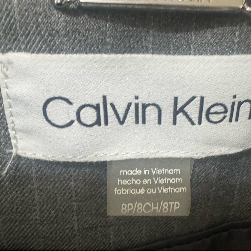 Calvin Klein Gray Striped Open Blazer Size 8P - Picture 3 of 5
